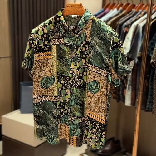 Men's Summer Floral Collared Shirt – Affordable Luxury Plus-Size Trendy Brand