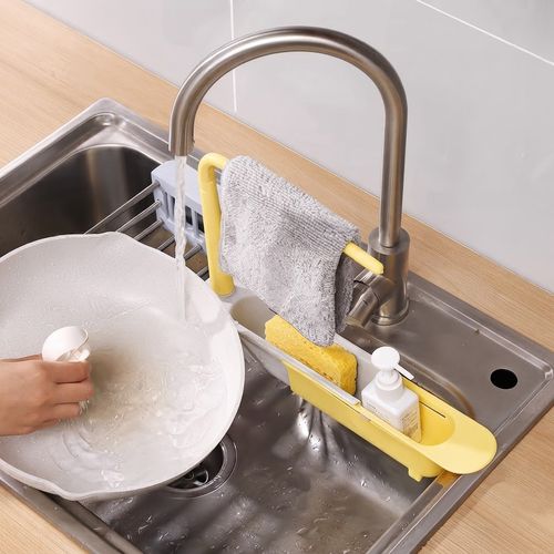 Sink Drain Rack Storage Basket Kitchen Gadgets Telescopic Sink Shelf Sinks Organizer Soap Sponge Holder Accessories Tool