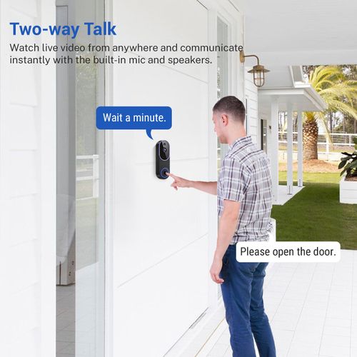 Smart wireless video doorbell camera (supports AI detection, night vision, and cloud storage)