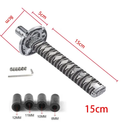 Universal Car Shift Knob, Katana Samurai Sword Metal Weighted Shifter 150mm 200mm 250mm, Fits Most Car Accessories