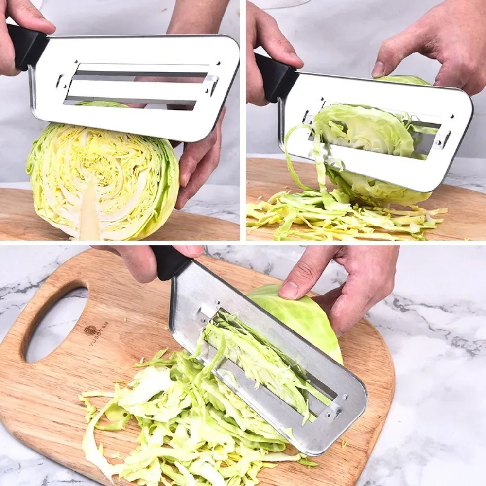 2PCS Cabbage Kitchen Knife Stainless Steel Dual Blades Peeling Tool Kitchen Vegetable Fruit Cutter Slicer Chopper Household Gadgets