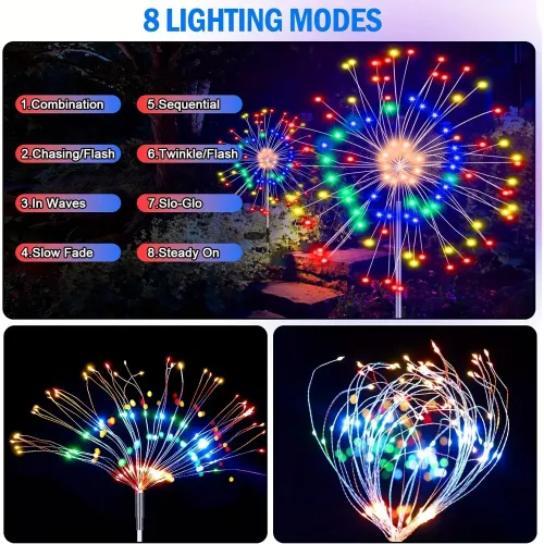 4-pack Solar Waterproof Outdoor Firework Lights