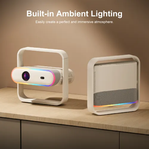 2026 New Portable Projector 4K HD Native 1080P 500 ANSI Supports Dolby Audio Outdoor Cinema