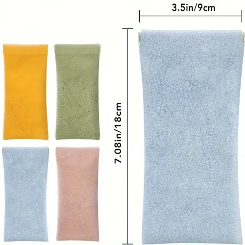 2pcs Automatic Closed Sunglasses Case PU Leather Glasses Storage Bag Waterproof Glasses Protective Cover Eyewear Storage Bag