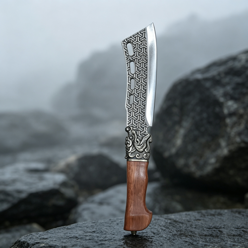 Longquan Hand-Forged Chopping Cleaver: Master-Crafted Full-Tang Axe for Bone, Wood, and Outdoor Chopping