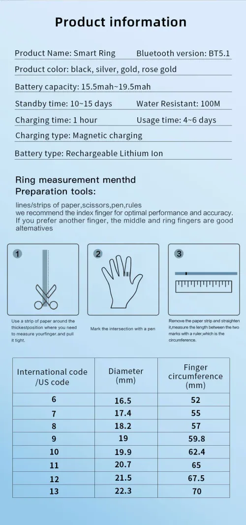 Smart Ring Sports  Fitness Tracking and Health Monitoring (Sleep, Body Temperature)Premium Quality, UltraLong Battery Life, Sophisticated Colorways.