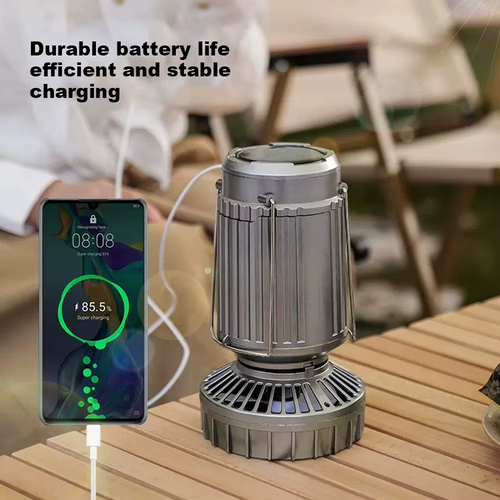 Solar wireless connection camping fan sound lights