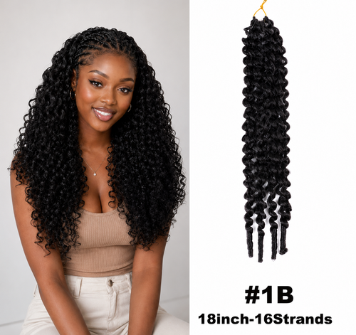 18-Inch Pre-Looped Curly Crochet Hair Extensions – Soft Natural-Looking Hair, 60g