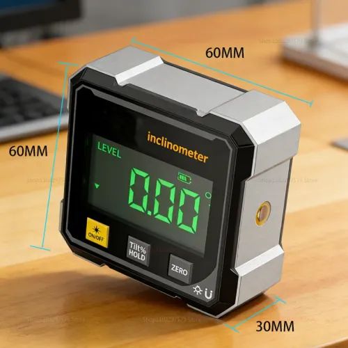 Digital Electronic Level Digital Angle Fnder 4*90 ° Magnetic Inclinometer Protractor Precision Level Box