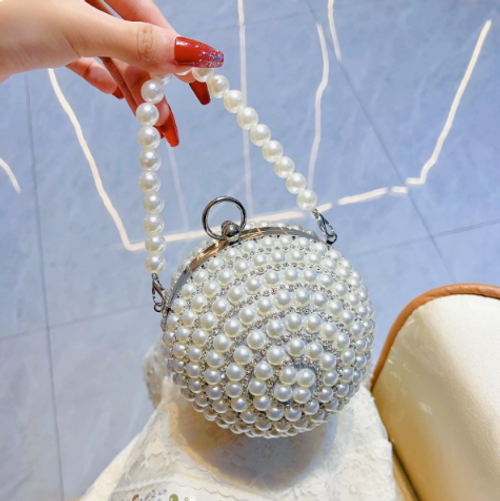 Luxury Evening Clutch Purses: Pearl & Rhinestone Wedding Handbags