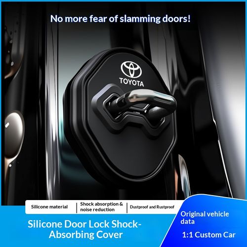 4PCS Silicone buffer and shock-absorbing protective cover for car door lock latches – suitable for Toyota RAV4, Levin, Avalon, and Wildlander.