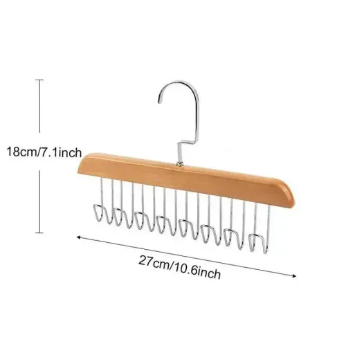 3-Pack 8 Hooks Hanger Multi-functional Wooden Hangers