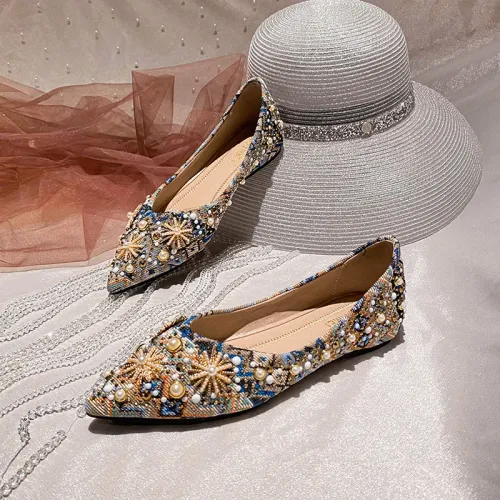 Pointed Toe High Heels for Women 2025 New Ladies Retro Style Rhinestone Decorate
