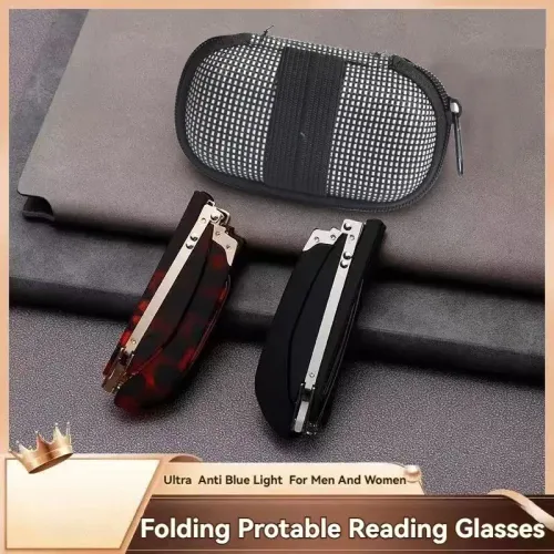 Folding Reading Glasses 360 Degree Rotating Anti Blue Light For Men And Women Small Portable HD Comfortable Prescription Glasses