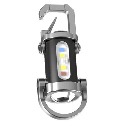 LED Keychain Flashlight Type-C USB Rechargeable Pocket Working Light Outdsie & Emergency Keyring Torch Ultralight Warn Light