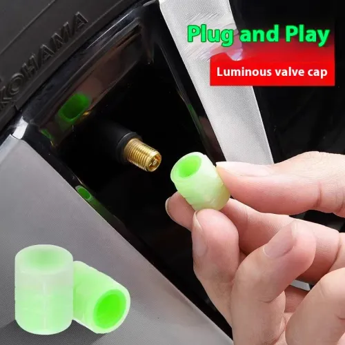 Luminous Plastic Valve Caps For Car Motorcycle Bicycle Electric Vehicle Tire Valves Glow In The Dark Motorcycle Equipment Parts