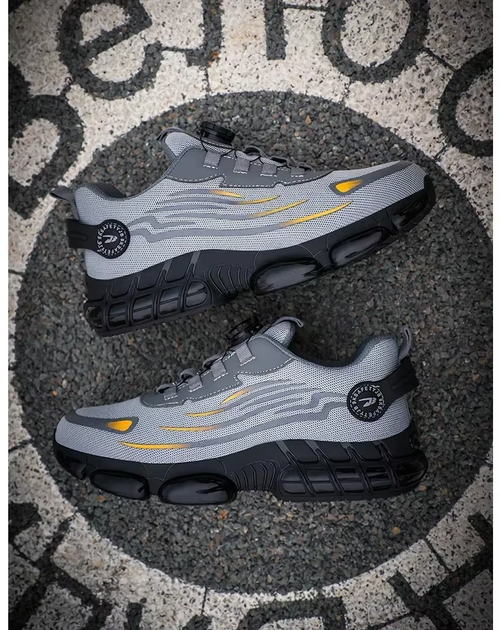 Rotating‑Button Safety Work Boots for Men