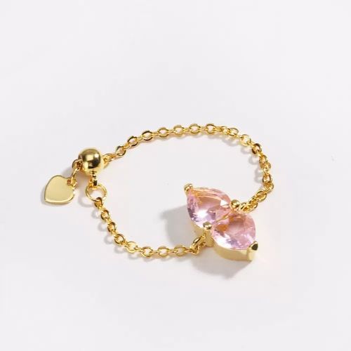 Fashionable Adjustable Colorful Double Heart Ring Fashionable and Versatile Adjustable Jewelry Accessory Gift