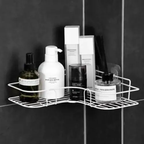 Wall Mounted Bathroom Shelf Corner Storage Iron Shower Drain Basket Cosmetic Rack Shampoo Holder Bathroom Organizer Wall shelves