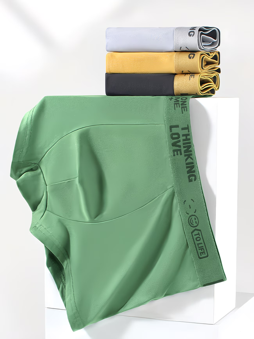 10pcs Men's Flat-Cut Underpants -High Elasticity, Quick-Drying Sports Underpants