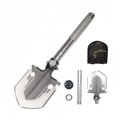 Multifunctional folding shovel essential for outdoor survival, camping, gardening and fishing
