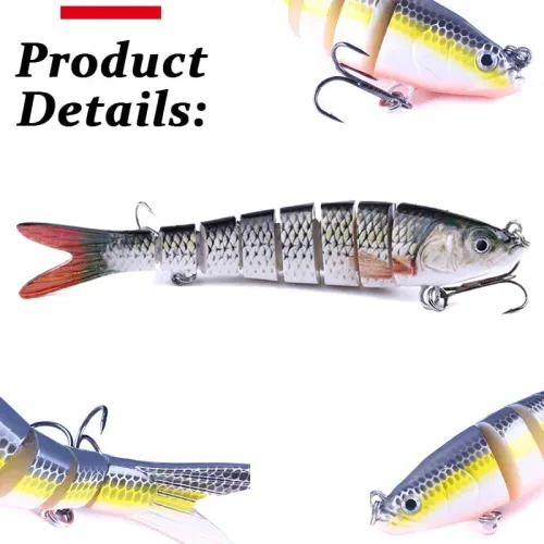 2 PCS Multi Jointed Fishing Lure Slow Sinking Bionic Segmented Bait 10cm 12.4g