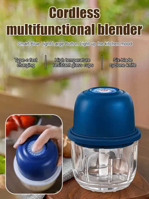 small electric meat grinder,Electric garlic grinder,  minced meat, chili, ginger garlic, black pepper, glass bowl are healthier