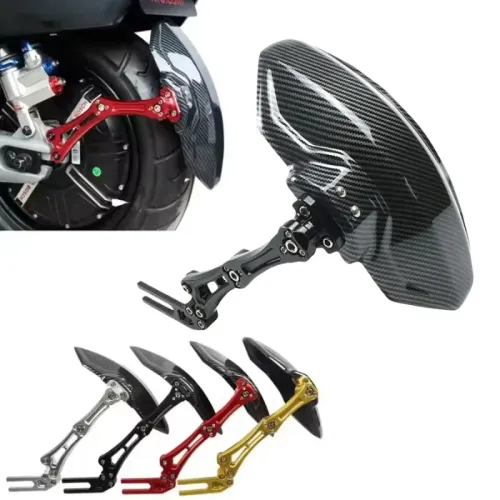 Motorcycle Adjustable Rear Wheel Fender Imitation Carbon Fiber Mudguard Extender Parts