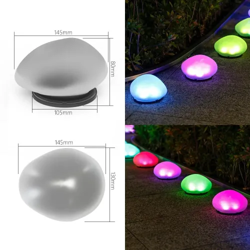 Easy Install Solar Garden Lights OutdoorLEDs IP65 Waterproof Solar Powered Stone Lights for Outdoor Pathway Decoration
