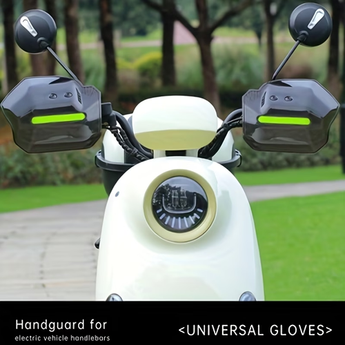 1 Pair of Universal Motorcycle Handguards - Waterproof & Windproof Handlebar Protectors with Reflective Strips