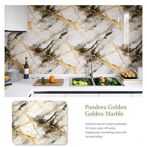 60cm x 300cm Smooth marble contact wall sticker wallpaper self-adhesive detachable
