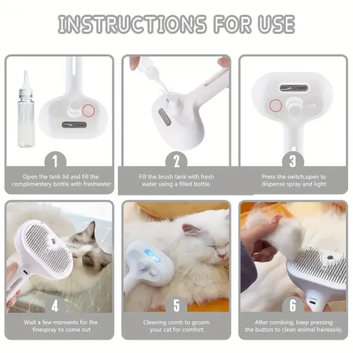 Pet electric spray massage comb