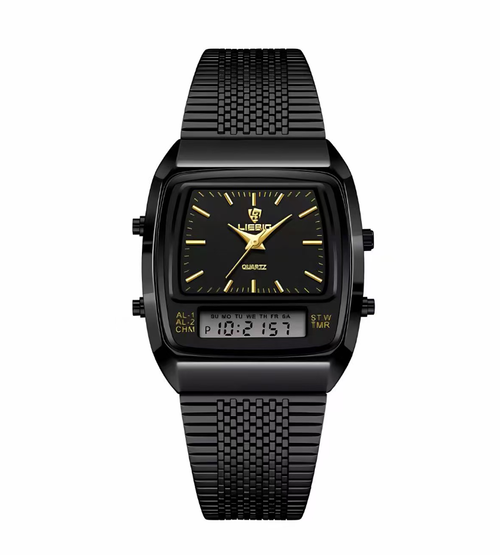 Unisex Luxury Dual-Display Quartz Waterproof Watch