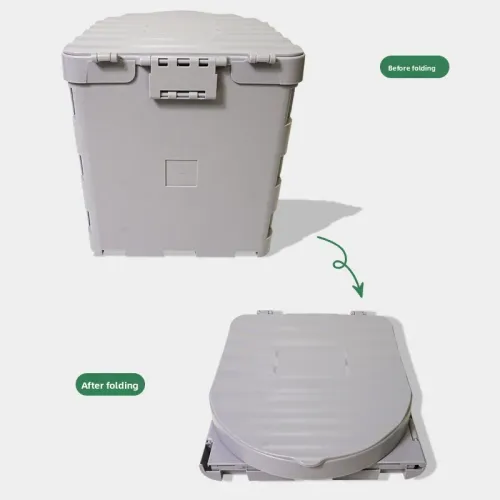 Foldable Portable Camping Toilet With Lid Mobile Emergency Travel Car Commode