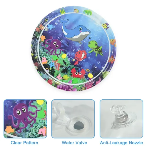 Baby Play Water Mat Purple Octopus Inflatable PVC Playing Mat Toddler Pad Kids Early Education Activity Toy