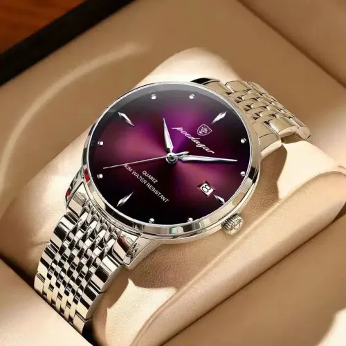 POEDAGAR Trendy Men Watch Waterproof Luminous Stainless Steel Date Classic Wristwatch For Man Quartz Clock Fashion Men's Watches