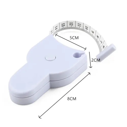 2pcs Auto-Retractable Body Measuring Tape, 60 Inch 3D Measurement Tool for Waist Hip Bust Arms in White