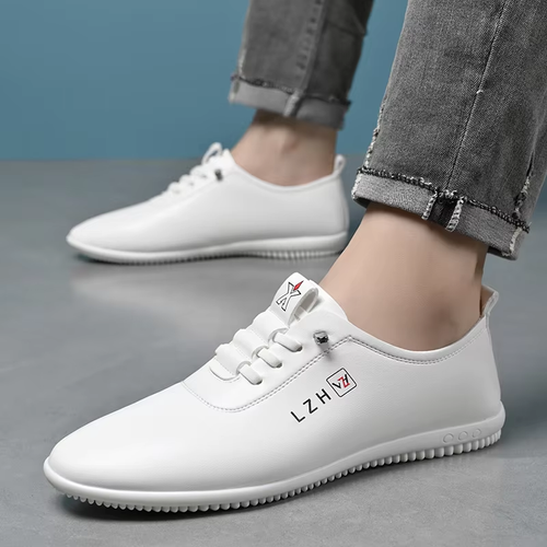 Summer slip-on white shoes men's casual soft soled driving shoes light soft men's shoes
