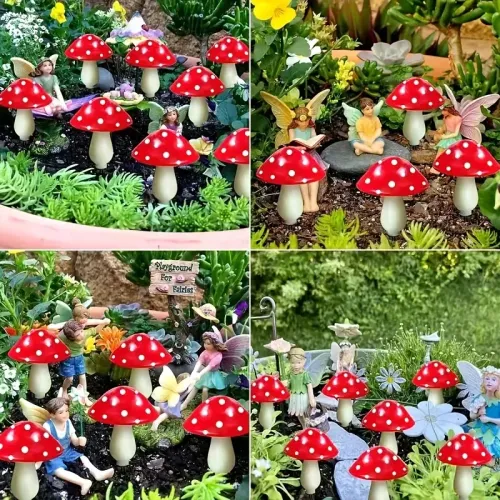 8-12-20LEDS Solar Mushroom Fairy Light Garden Outdoor Decor Waterproof Night Lamp Yard For Christmas Wedding Party Decoration
