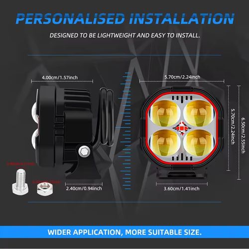 Devil's Eye Yellow White Spotlight Motorcycle Modified Car Light LED Flashing Out