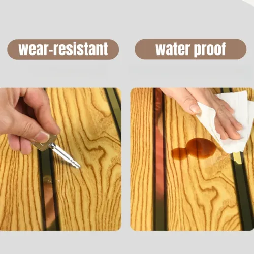 10pcs Luxury Wood Grain Wall Panels with Gold Trim Self Adhesive Wallpapers Home Decorative