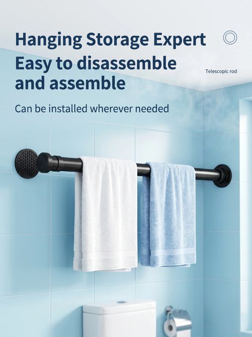 Adjustable Clothes DryingRod——Free Tension Pole Waterproof Flexible Clothes Rail Alloy Closet