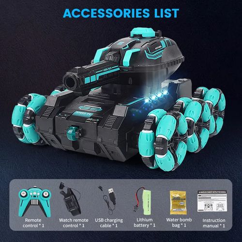 Remote control car tank can launch water bombs four-wheel drive off-road mecha electric toy car