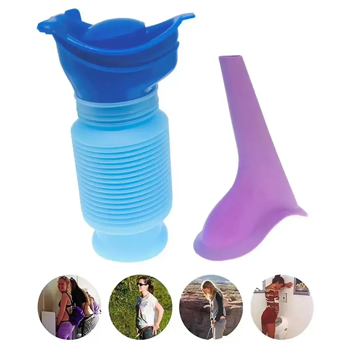 2-Pack 750ML Foldable Portable Urine Collection Bag, Mini Discrete Potty Pouch for Travel Camping Hiking Adults & Kids Outdoor Use