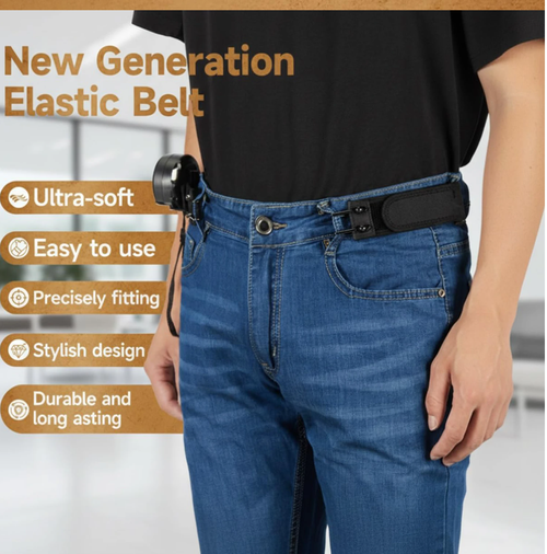 Upgraded Adjustable Buckleless Belt Hook Elastic Velcro Waist Buckle Waist Belt