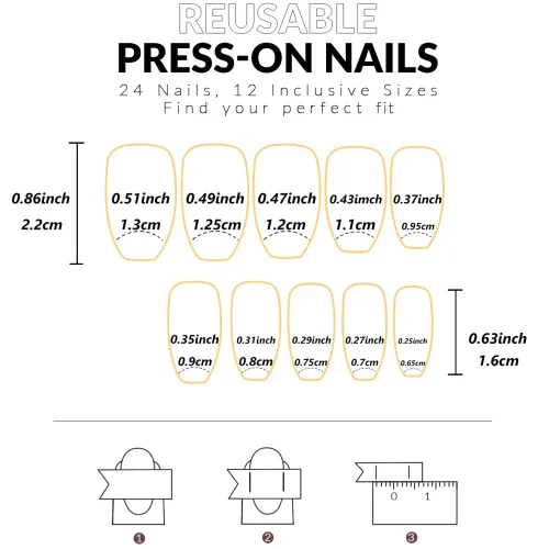 Cross-shaped nail art (press-on nails)