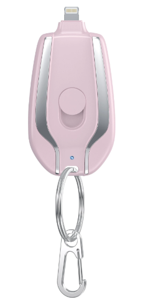 1500mAh Portable Pocket Emergency Mini Charging Keychain Power Bank for USB Type-C and iPhone