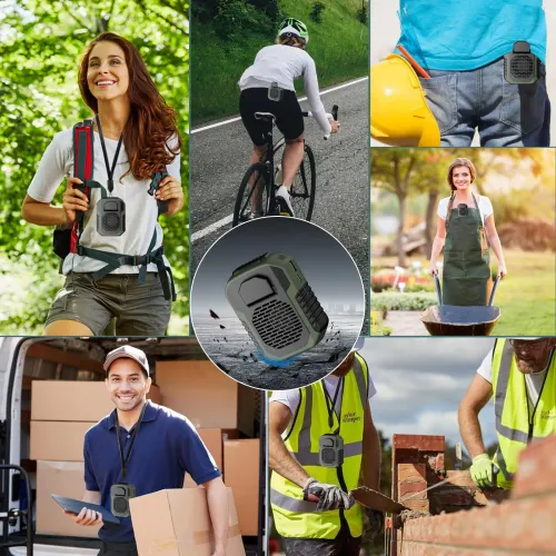 Portable Air Conditioner,Waist Clip Fan with 5-8H,Neck Fan,3 Speeds, USB Rechargeable,for Summer Outdoor Work Jobsite Hiking