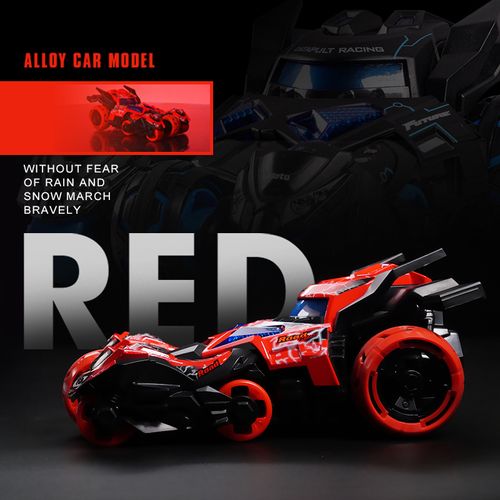 Three-in-One Alloy Bullet Shooting Car with Elastic Band, Lights, Music, and Cool Model