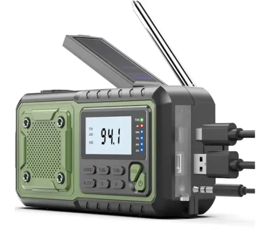 4000mAh Portable Emergency Solar Power Radio Hand Crank Charging AM FM Weather Radio Led Reading Flashlight Bank Phone Charger